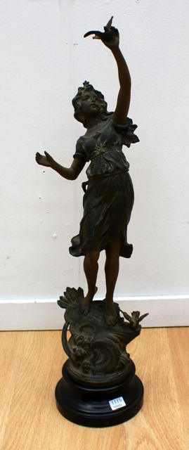 Appraisal: An early th century spelter figure of a girl with