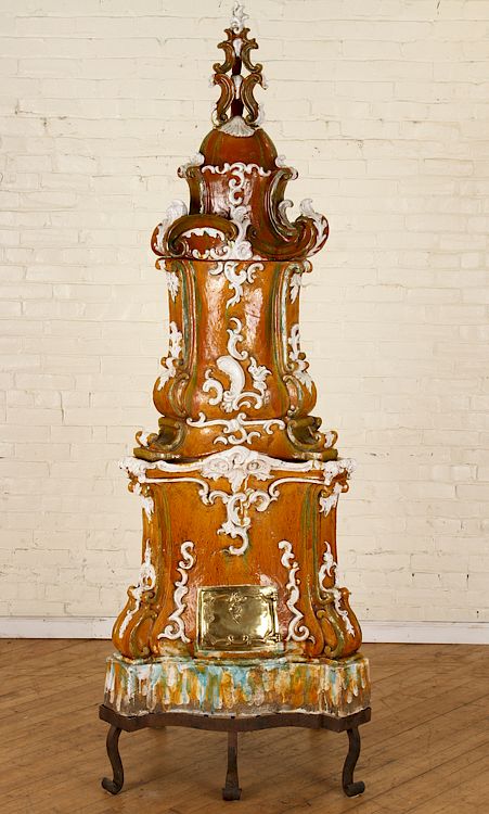 Appraisal: -PART GLAZED PORCELAIN STOVE IN THE ROCOCO STYLE A decorative