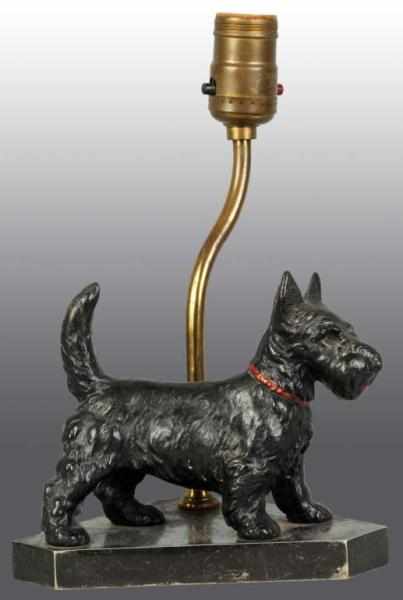 Appraisal: Cast Iron Standing Scottie Lamp Description Hubley catalog number Condition