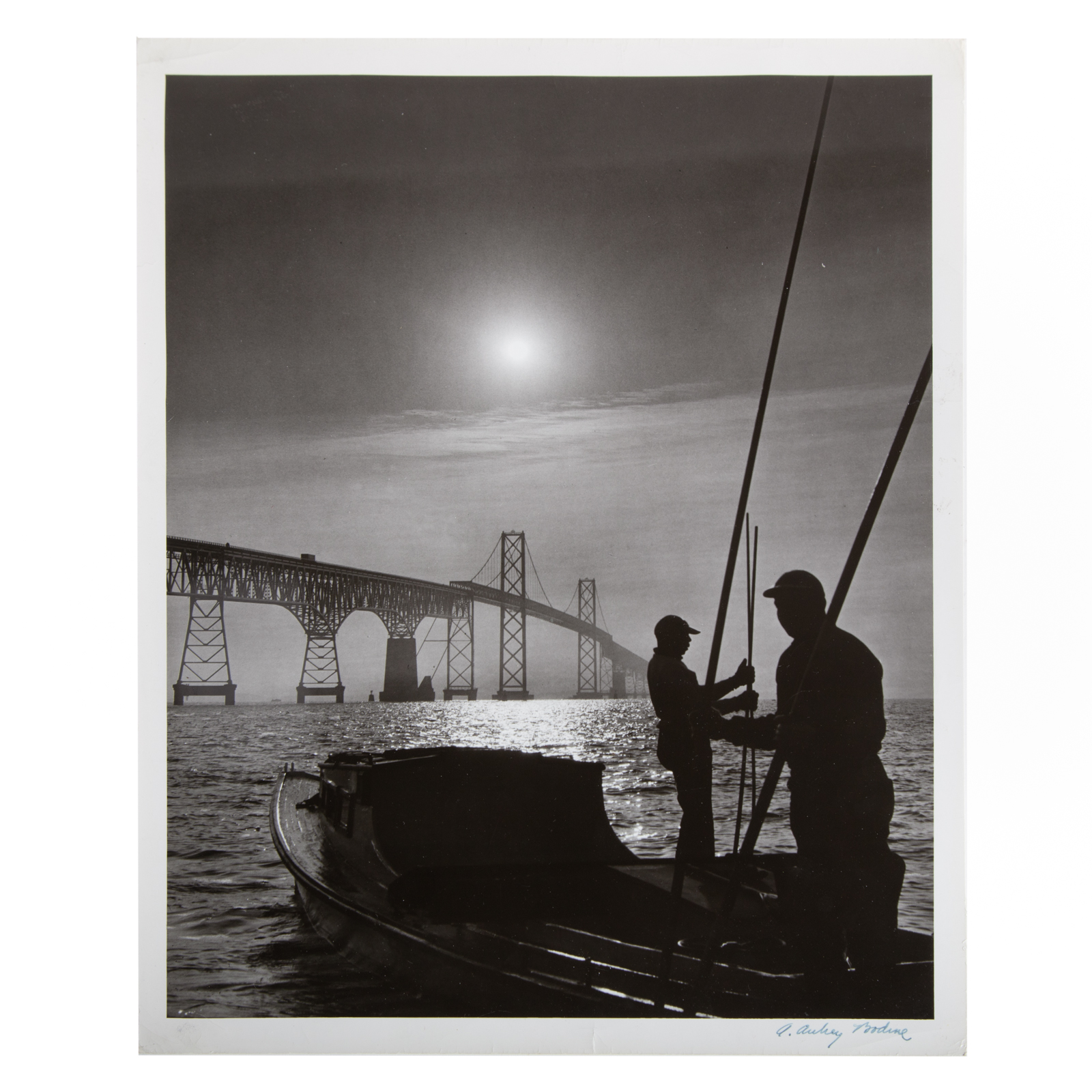 Appraisal: A AUBREY BODINE OYSTER TONGERS PHOTOGRAPH American - Gelatin silver