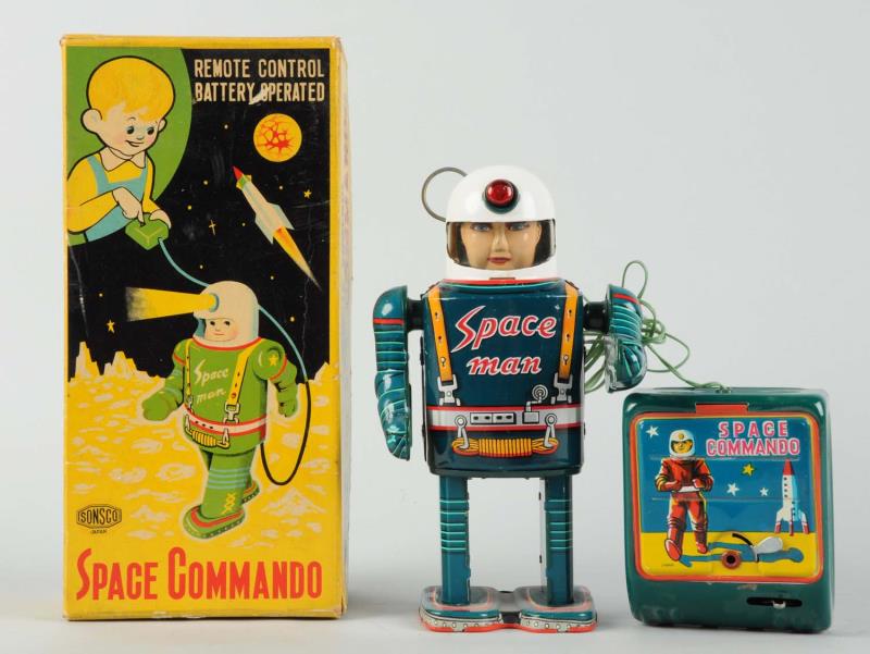 Appraisal: Japanese Tin Litho Space Commando O B Battery - Operated