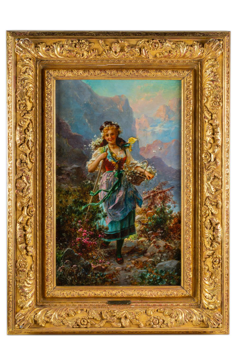 Appraisal: HANS ZATZKA - FLOWERS OF THE ALPS oil on canvas