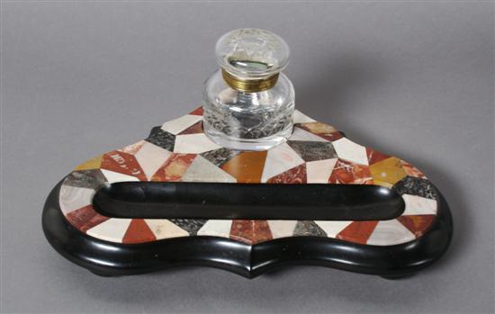 Appraisal: An Italian Slate Inkwell Length x width inches