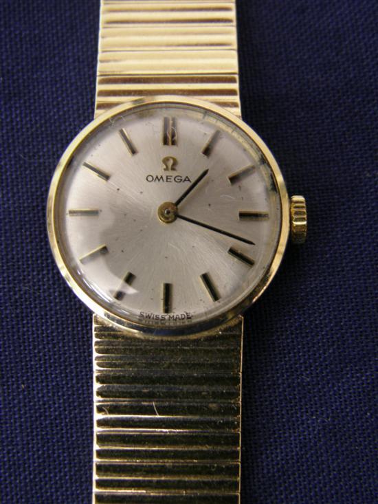 Appraisal: Lady's ct gold Omega wrist watch on gold bracelet Length