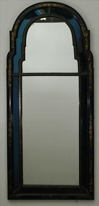 Appraisal: Queen Anne-Style Japanned Wall Mirror x in