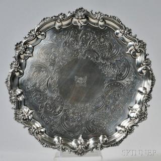 Appraisal: George III Sterling Silver Salver London - John Crouch I