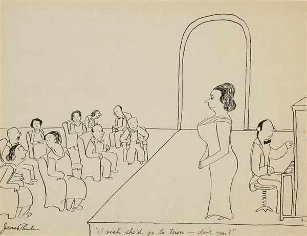 Appraisal: JAMES THURBER American - ''I Wish She'd Go to Town