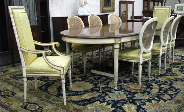 Appraisal: Karges French Style Dining Room Suite with eight chairs including