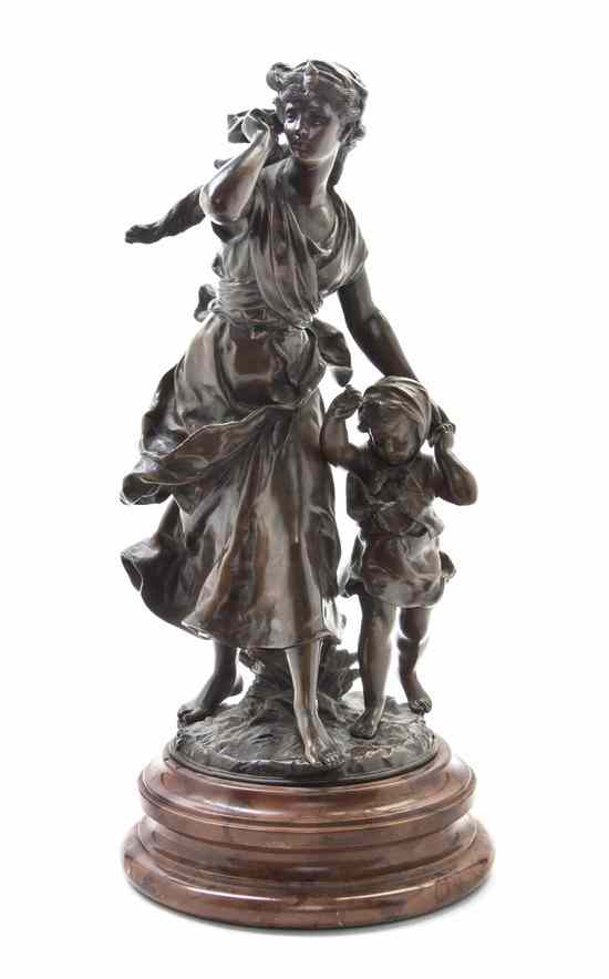 Appraisal: A French Bronze Figural Group after Hippolyte Moreau depicting a