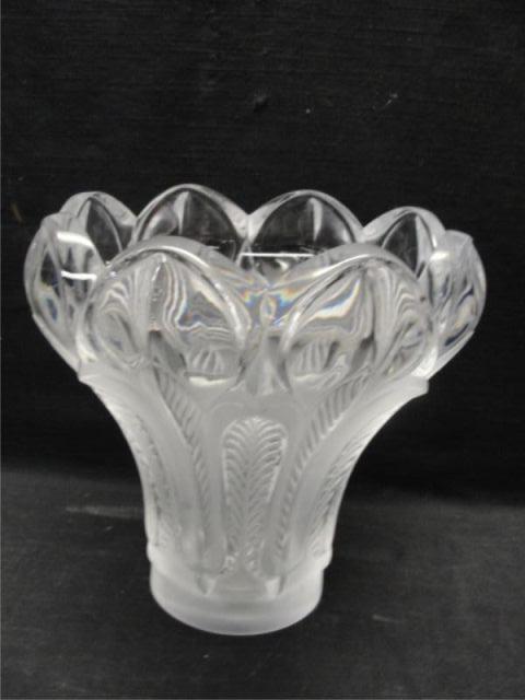 Appraisal: LALIQUE France Vase As is- with slight chip on inside