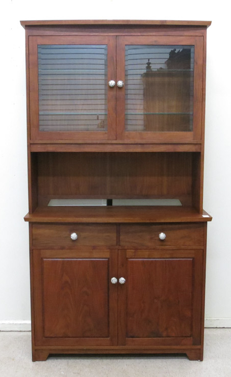 Appraisal: CUSTOM CRAFTED WALNUT CHINA CABINET The Joinery Portland Oregon in