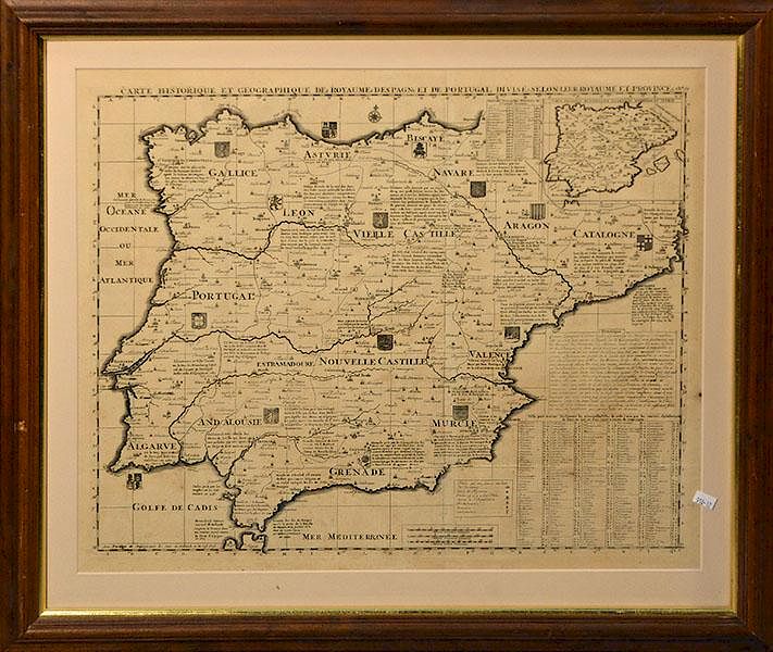 Appraisal: th th C Map of Portugal th th C map