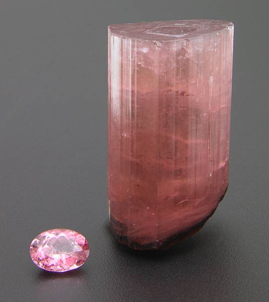 Appraisal: Pink Tourmaline Rough and Cut Himalaya Mine San Diego County