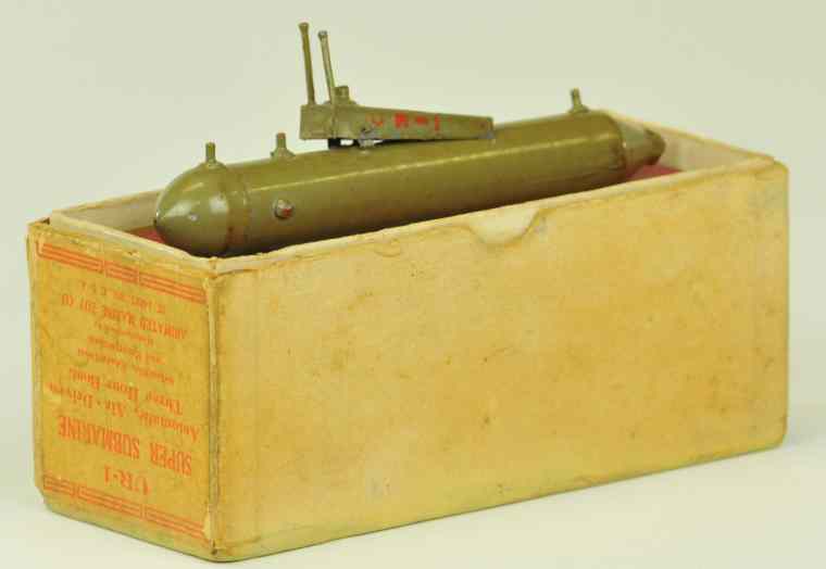 Appraisal: SUPER SUBMARINE Animated marine toy very unusual example tin tubular