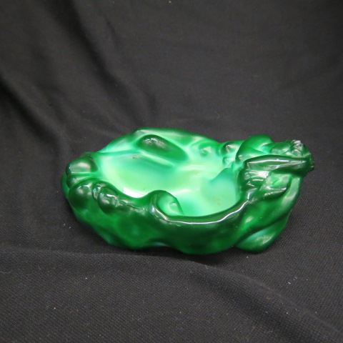 Appraisal: Malachite Art Glass Figural Dish nude at rest x excellent