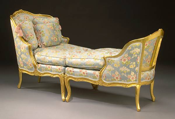 Appraisal: A Louis XV style giltwood duchesse brisee fourth quarter th