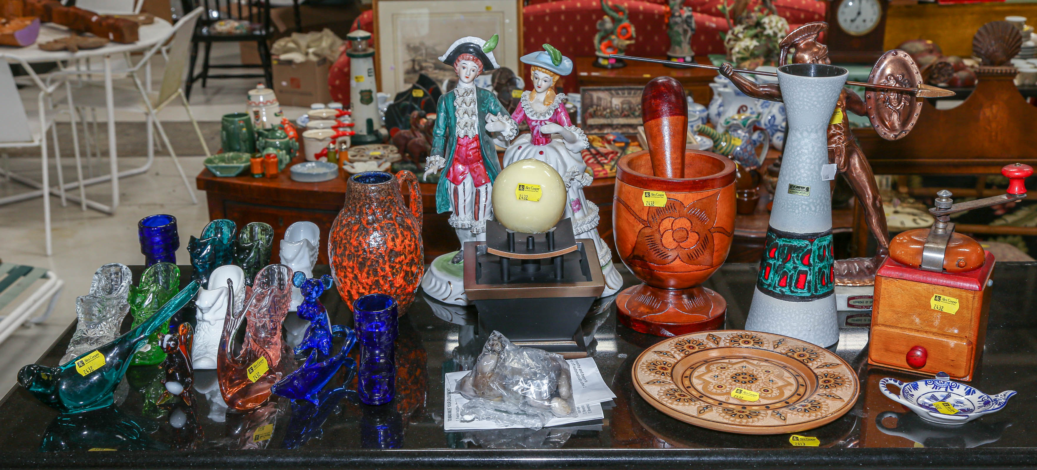 Appraisal: ASSORTED DECORATIONS COLLECTIBLES Including glass shoes and animals to in