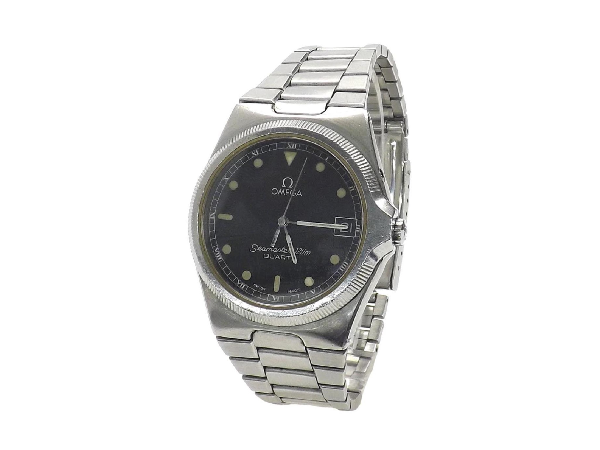 Appraisal: PYQ QM Omega Seamaster m Quartz stainless steel gentleman's bracelet