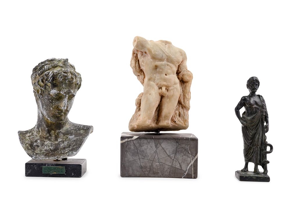 Appraisal: Three Graeco-Roman Style Sculptures Three Graeco-Roman Style Sculptures comprising a