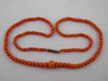 Appraisal: A graduated coral bead necklace approx cm largest bead approx