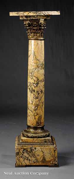 Appraisal: An Antique French Sienna Marble and Gilt Bronze Pedestal the