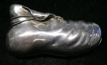 Appraisal: Sterling silver and diamond slipper Sole of slipper set with