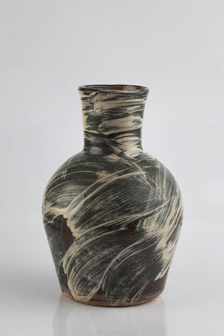 Appraisal: William Marshall British - at Leach PotteryVasebrushed hakeme glazeimpressed potter's