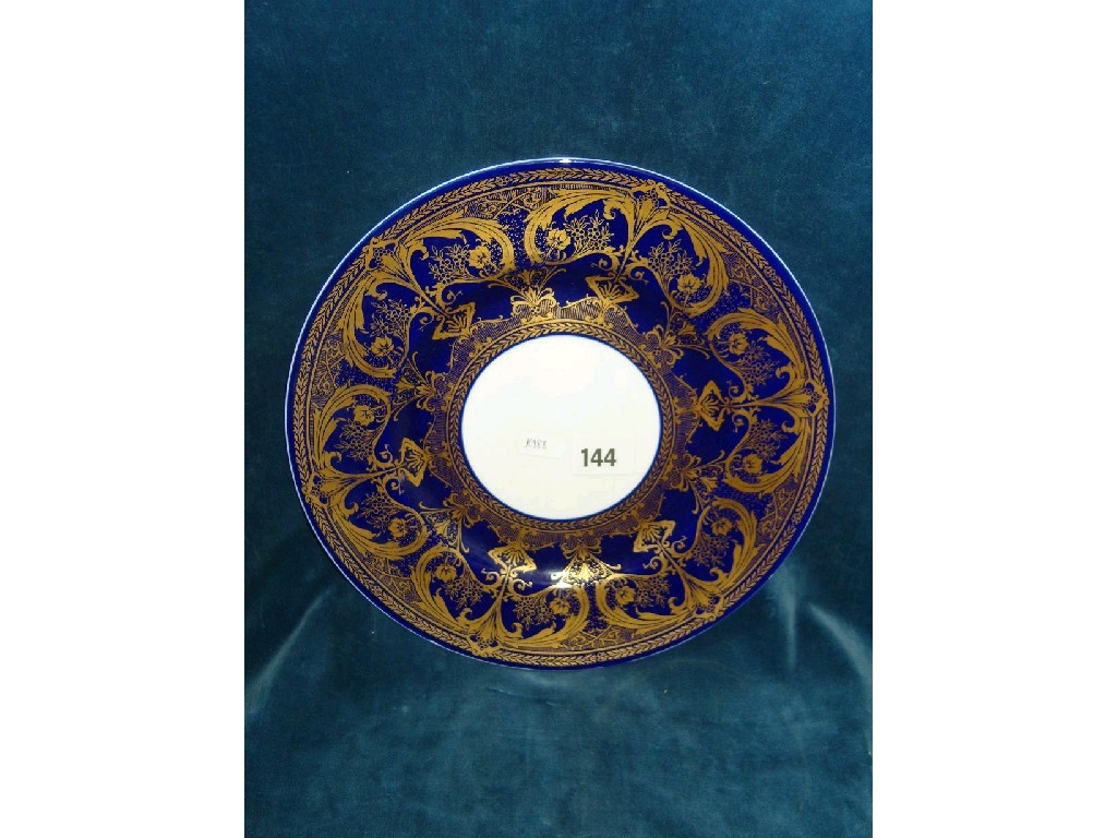 Appraisal: A pair of Royal Worcester plates with blue and gilt