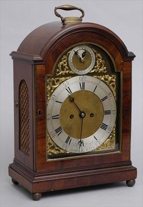 Appraisal: GEORGE III BRASS-MOUNTED MAHOGANY BRACKET CLOCK By Thomas Wright Dorking