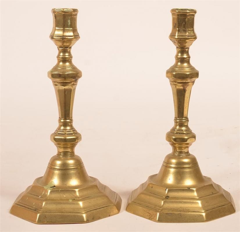 Appraisal: Pair of French th Century Brass Candlesticks Pair of French