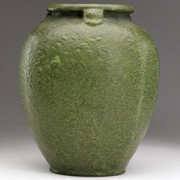 Appraisal: GRUEBY Vase with three short buttressed handles covered in an