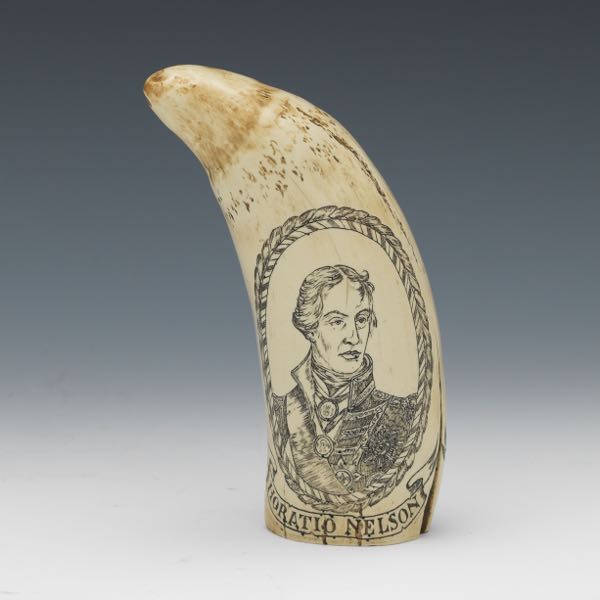 Appraisal: HORATIO NELSON H M S VICTORY COMMEMORATIVE REPLICA SCRIMSHAW x