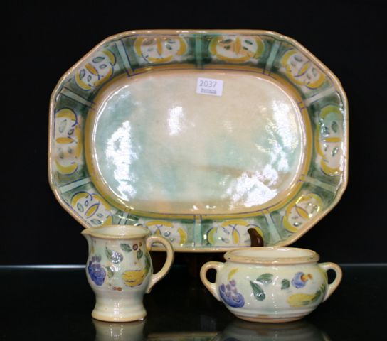 Appraisal: A Doulton Burslem Brangwyn ware earthenware octagonal meat platter together