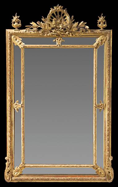 Appraisal: An Italian Neoclassical style giltwood and gilt composition pier mirror