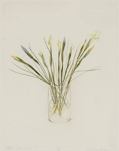 Appraisal: Beth van Hoesen American born Miniature Iris Etching and aquatint