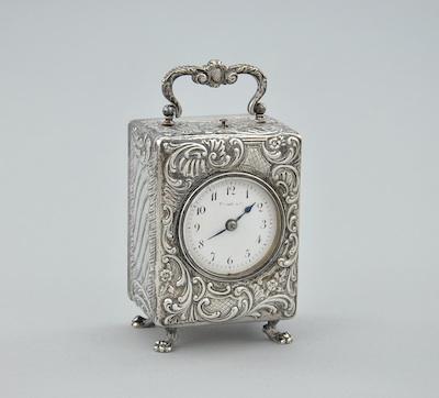 Appraisal: A Silver Cased Travel Clock From Tiffany Co With the