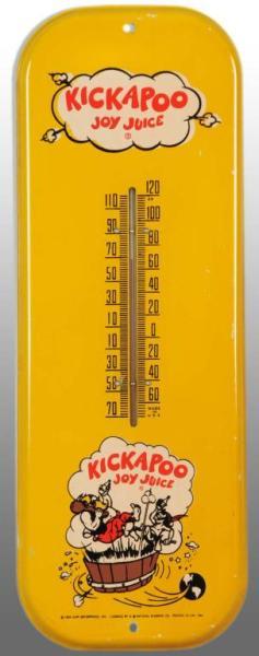 Appraisal: Tin Kickapoo Joy Juice Thermometer Description Depicting Andee Cap characters