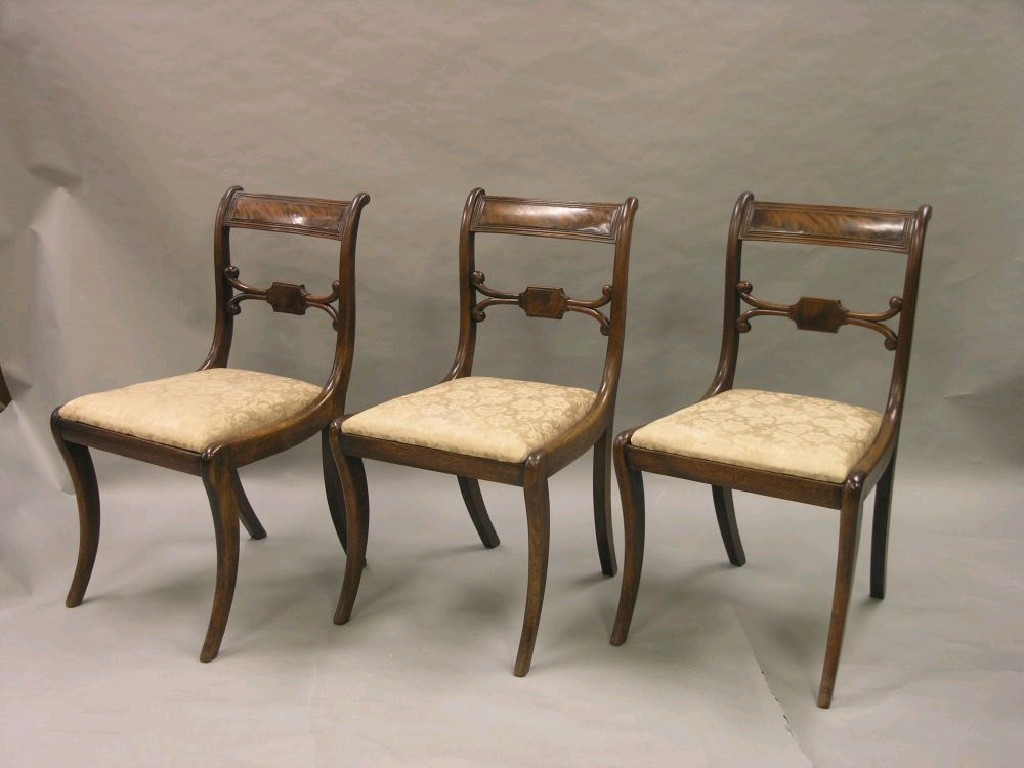 Appraisal: A set of six late Regency mahogany dining chairs top