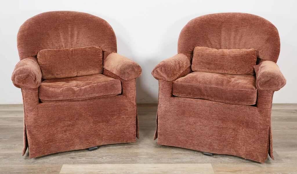 Appraisal: Pair of Mason-Art custom lounge chairs New York American st