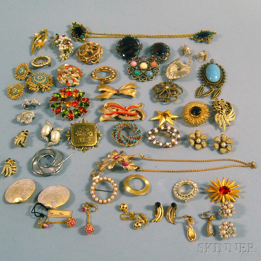 Appraisal: Assorted Group of Costume Jewelry including an Emmons multicolored paste