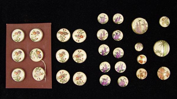 Appraisal: JAPANESE SATSUMA EARTHENWARE BUTTONS Set of matching '' dia Set