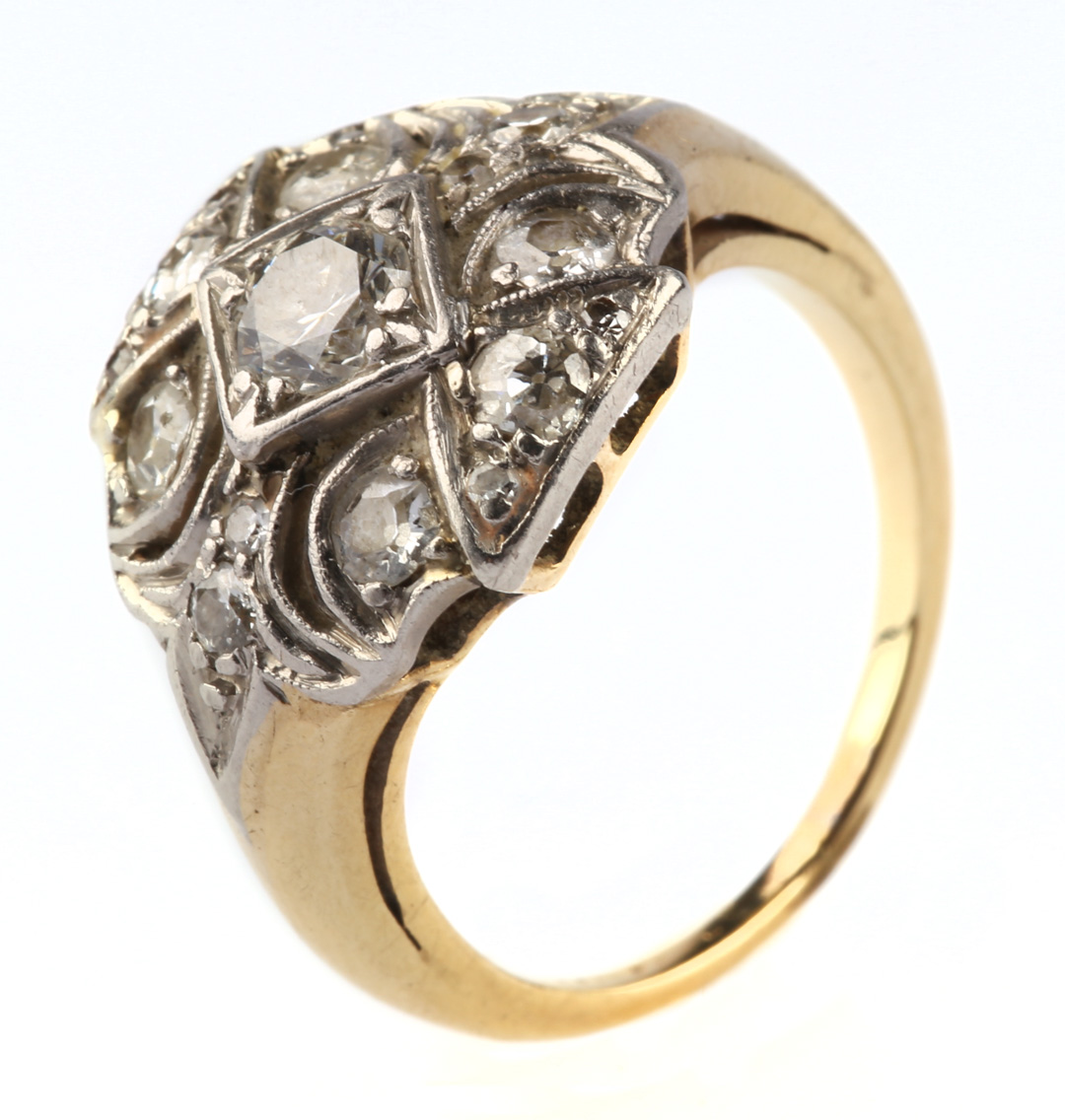 Appraisal: A Diamond Ring in White and Yellow Gold K ring