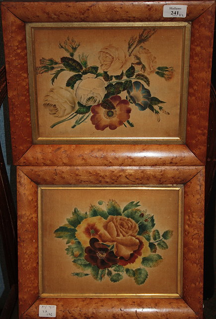 Appraisal: TH CENTURY ENGLISH SCHOOLPosies of flowers a pair watercolour painted