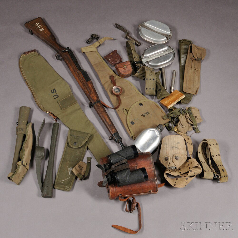 Appraisal: Group of WWII Objects c - an M A carbine