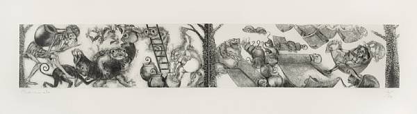 Appraisal: Francisco Toledo Mexican born La Muerte del Aguador Etching and