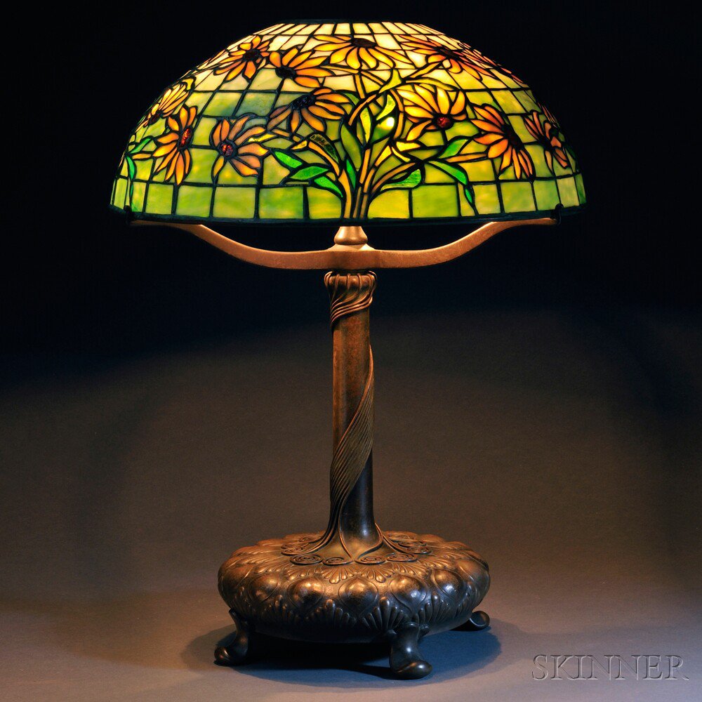 Appraisal: Tiffany Studios Black-eyed Susan Mosaic Glass Table Lamp Art glass