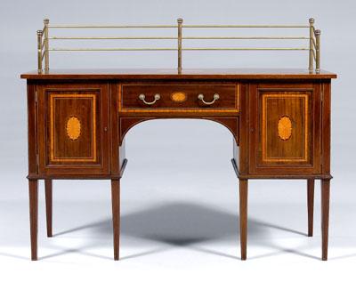 Appraisal: Edwardian inlaid mahogany sideboard Hepplewhite style figured mahogany veneers and