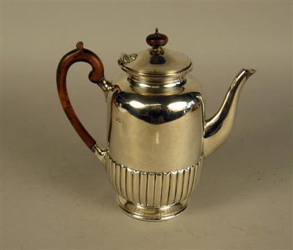 Appraisal: Victorian sterling silver coffeepot walter john barnard london Of oval