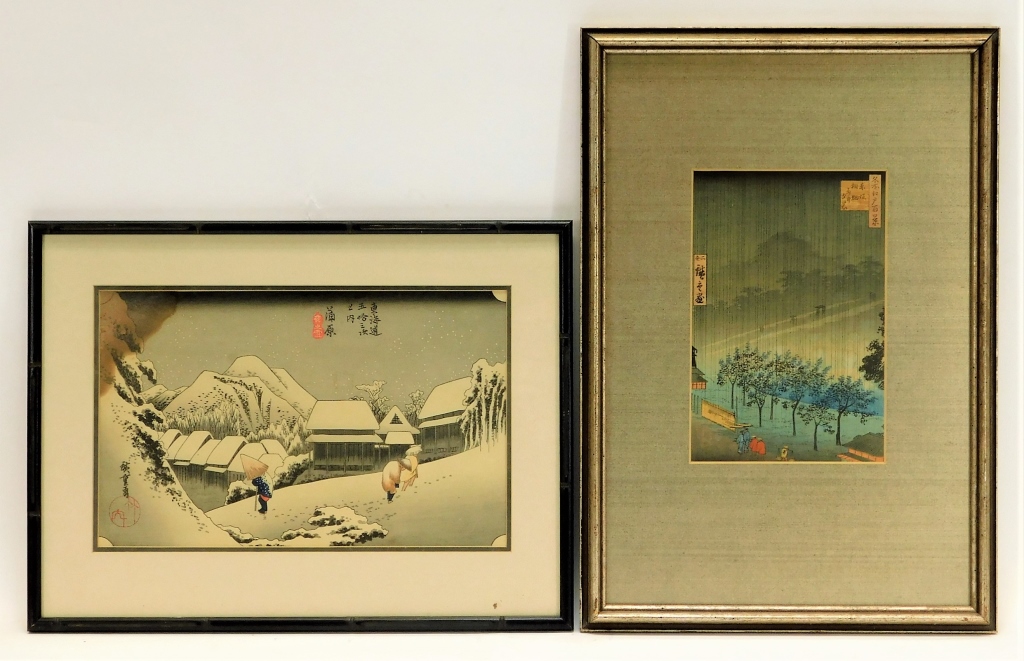 Appraisal: JAPANESE CHANGING SEASONS WOODBLOCK PRINTS Japan Late th- Early th