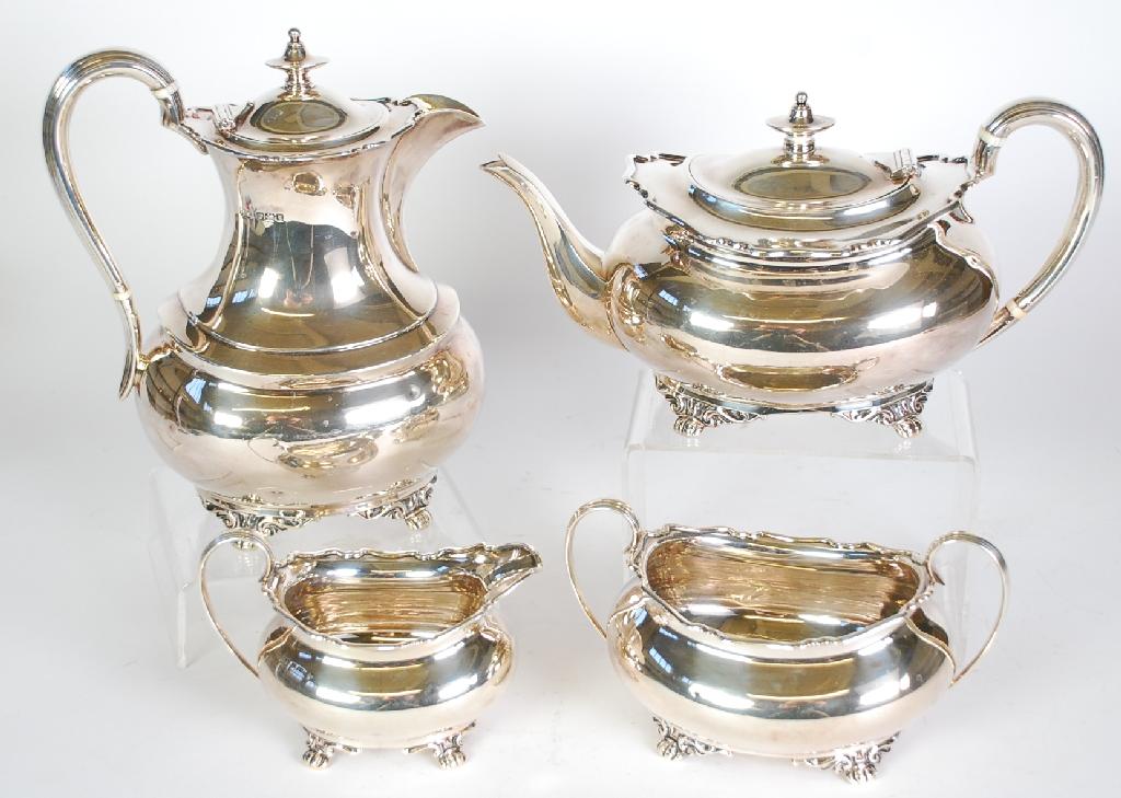 Appraisal: EARLY TWENTIETH CENTURY GEORGIAN STYLE SILVER TEA SET OF PIECES